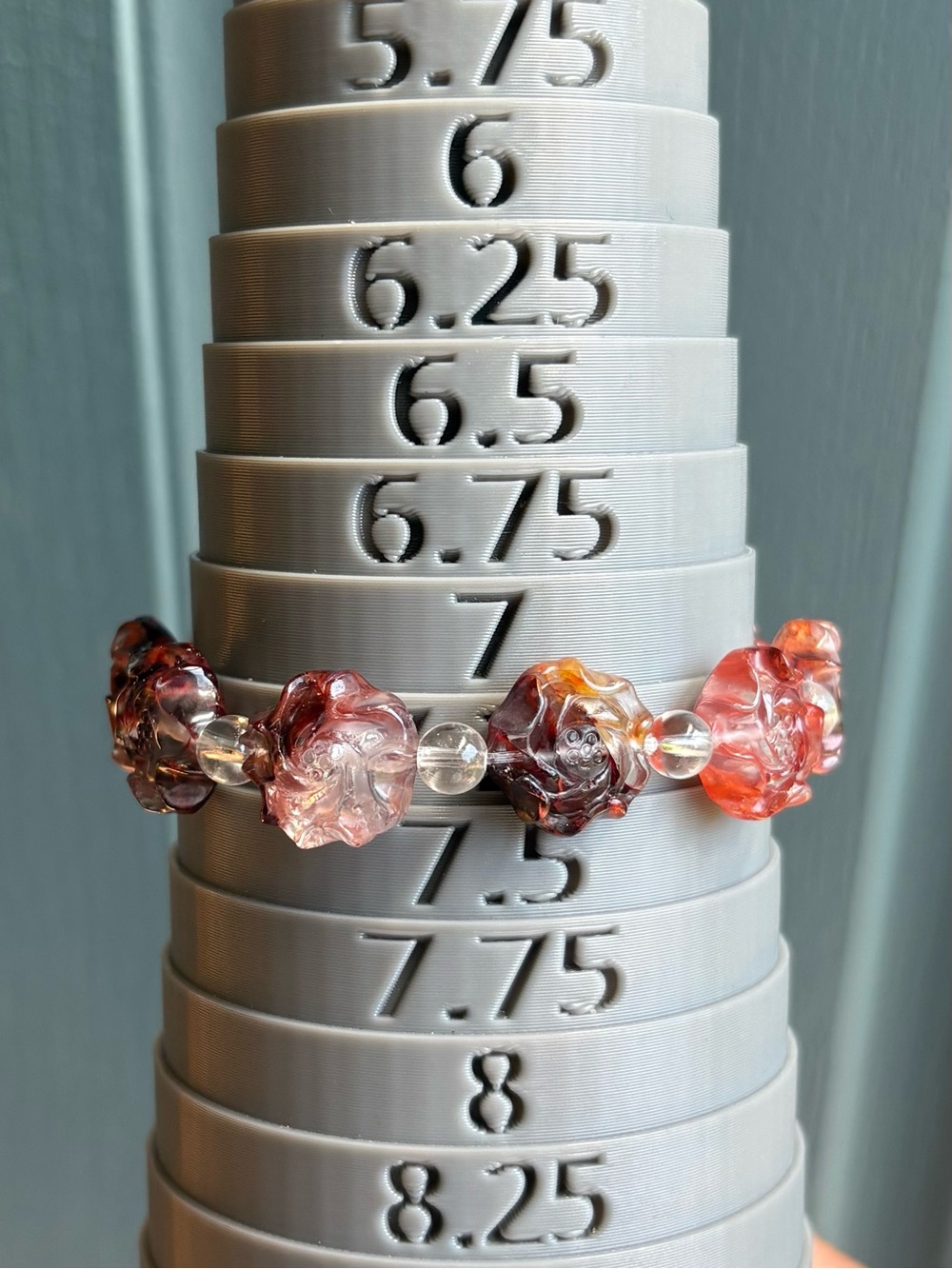 Fire Quartz Flower Crystal Charm Bracelet - Picture 6 of 12